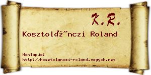 Kosztolánczi Roland névjegykártya